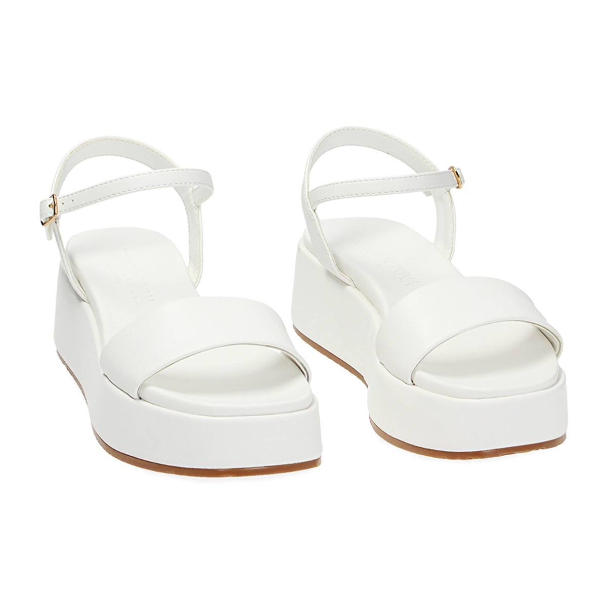 Sandalias con cuña blancas