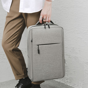 DAM Zaino per laptop  con interfaccia di ricarica USB. 30x13x48cm. Grigio