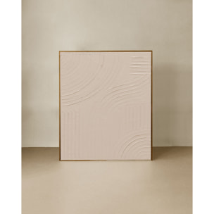 Tableau beige décoratif sur coton avec cadre en bois peint à la main à la peinture à l'huile en différentes tailles
