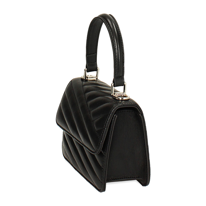 Mini bag nera con manico