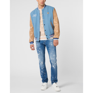 PHILIPP PLEIN Varsity Bomber Cocco Sleeves Milan