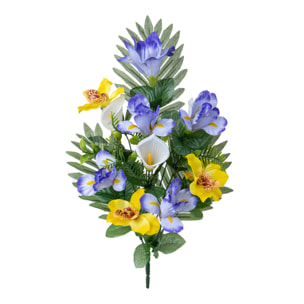 Frontale Iris/Calle 52 Cm - Pezzi 4 - 17X52X16cm - Colore: Blu - Bianchi Dino - Fiori Artificiali