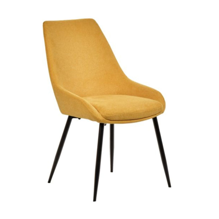 Chaise en tissu avec pieds fins en métal noir - 4 coloris - MONDO