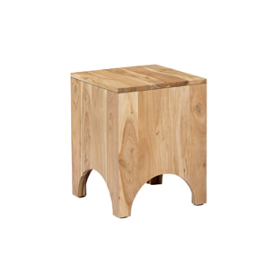 Table d'appoint. table de chevet en bois d'acacia. couleur naturelle. L 35 x 35 x H 45cm