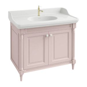 Pack meuble vasque Cléo 1889 rose velours + mitigeur or