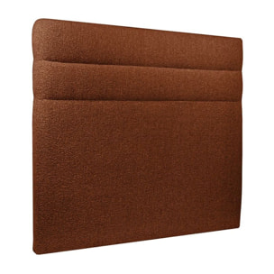 Lit avec tête de lit bandes horizontales bouclette et sommier tapissier Ep14