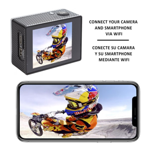 Fotocamera sportiva Garrix 4K con WIFI, batteria da 900 mAh e impermeabile fino a 30 m con custodia impermeabile.