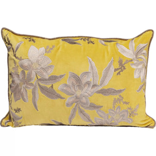 Coussin jaune fleurs Kare Design