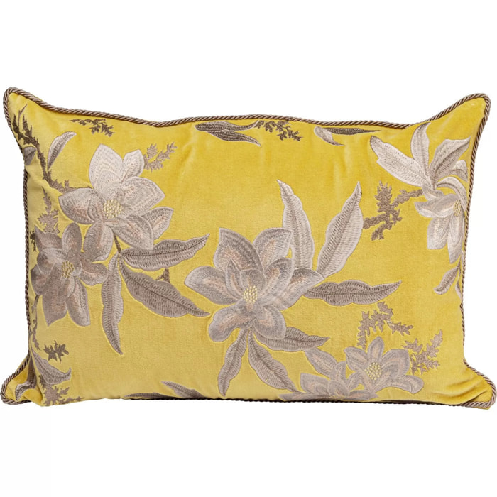 Coussin jaune fleurs Kare Design