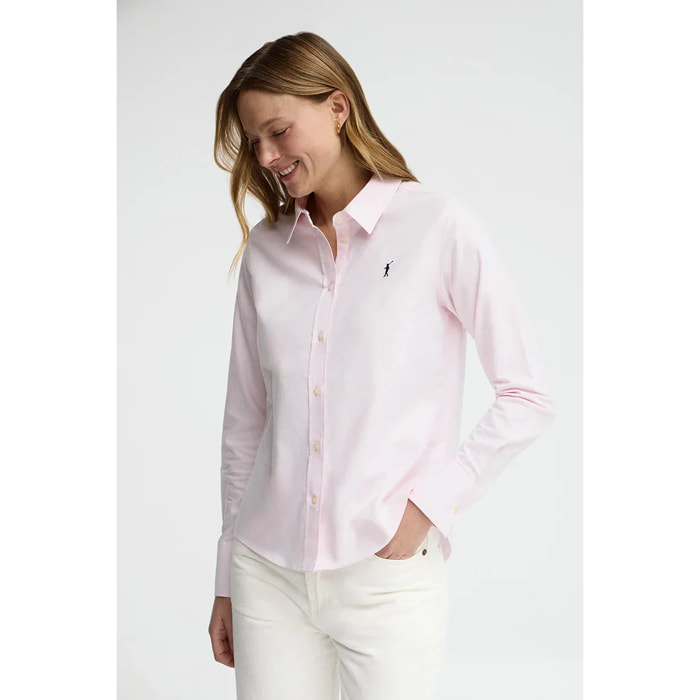 Camisa oxford rosa de corte regular con bordado Rigby Go