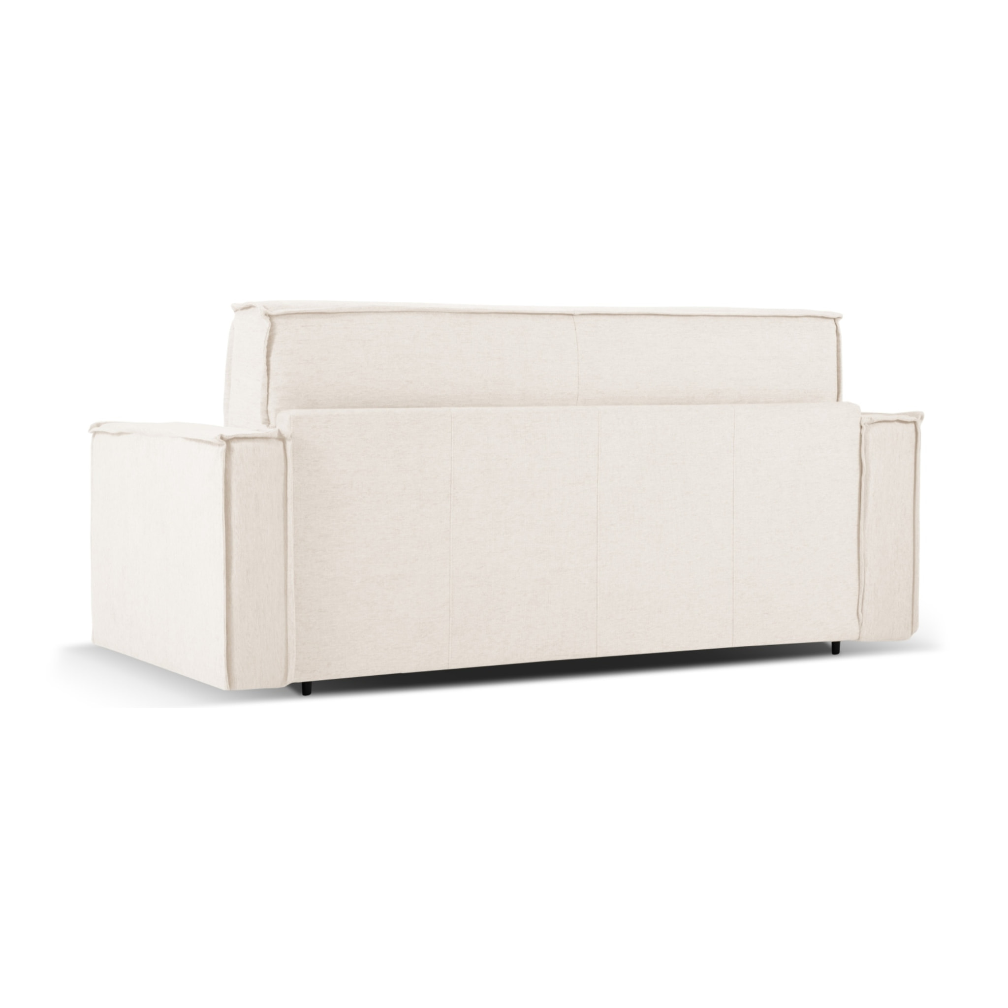 Canapé convertible "Olympe" 4 places en tissu structurel beige clair