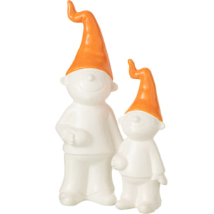 J-Line figurine Lutin Debout - céramique - blanc/orange - large