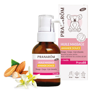 Pranarom - Huile massage - Amande douce - Bio - 30 ml