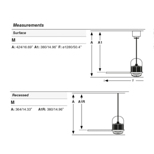 DECO FAN M LED Ventilatore a soffitto rame/noce