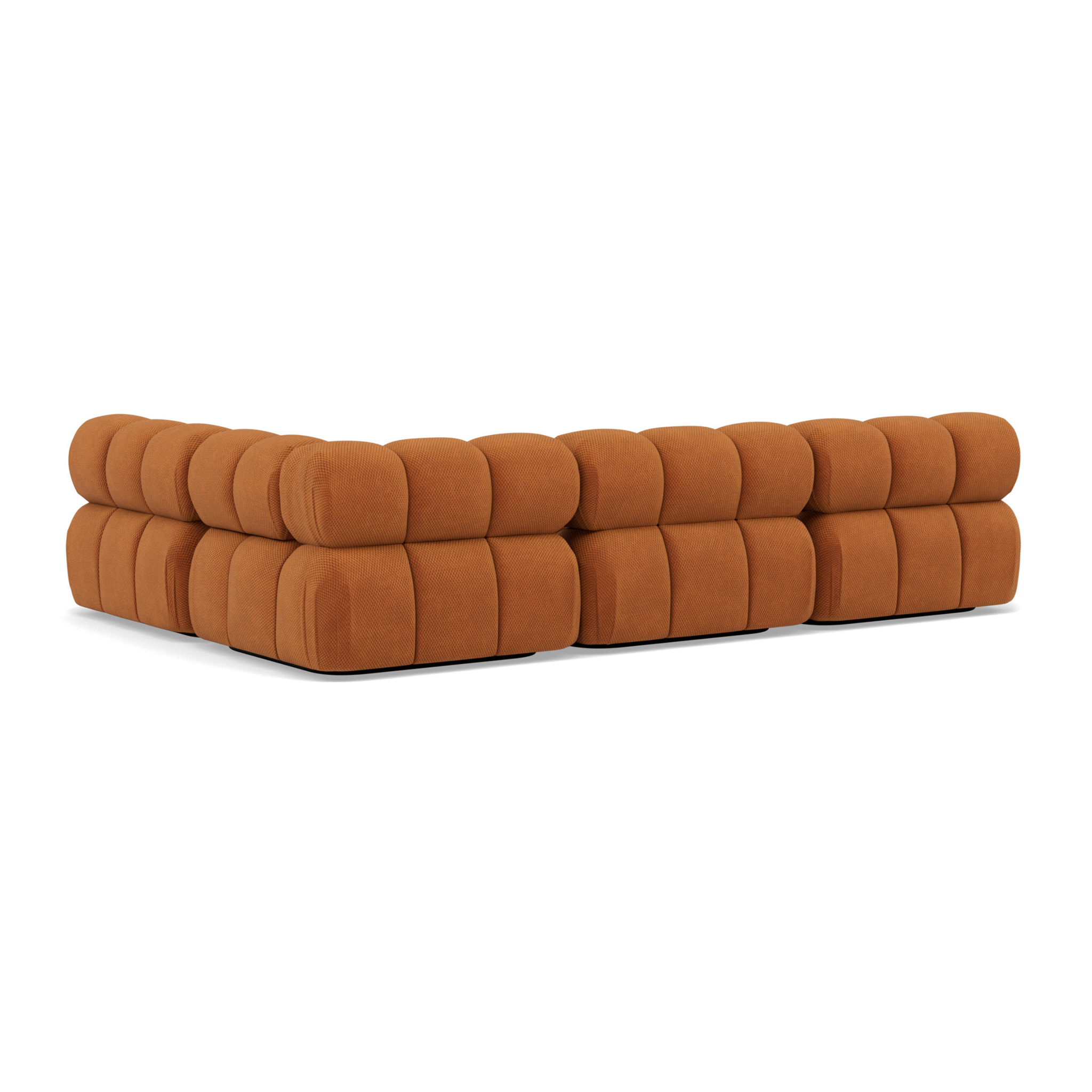 Ruby - canapé modulable d'angle droit 5 places en velours texturé - Terracotta