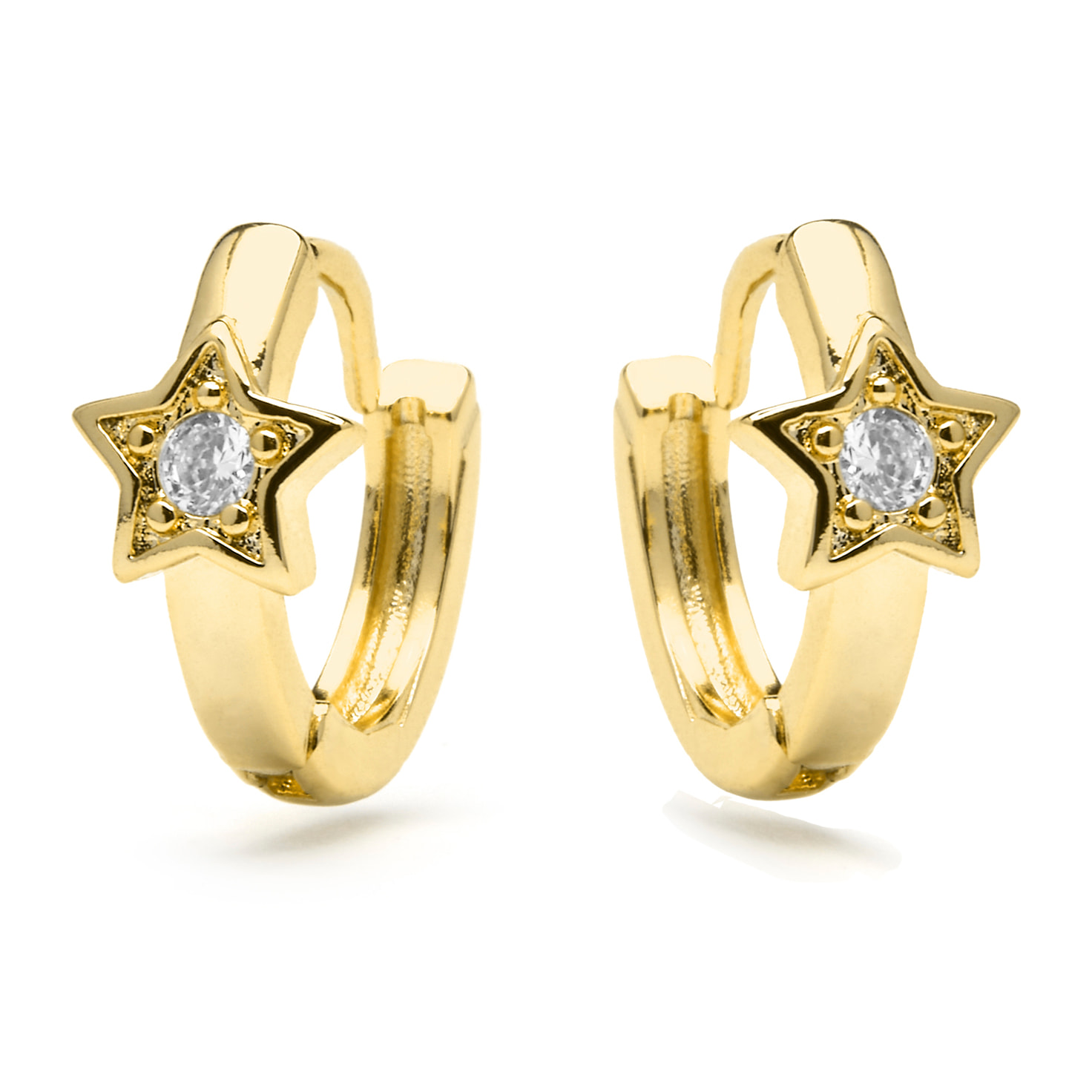 Pendientes acabado oro amarillo de 18k y Circonita Brillante