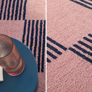 Tapis intérieur damier bleu et rose FERGEW