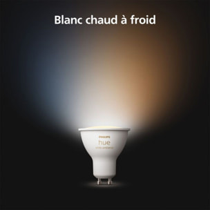 Ampoule LED connectée PHILIPS HUE GU10 White Ambiance