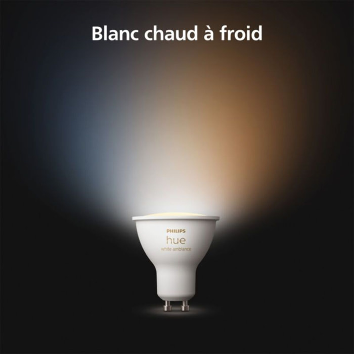 Ampoule LED connectée PHILIPS HUE GU10 White Ambiance