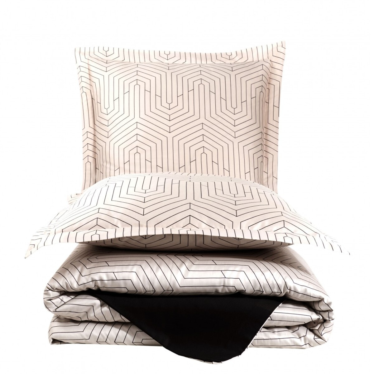 Parure housse de couette 240x220 cm et 2 taies d'oreiller 63x63cm satin de coton imprimé