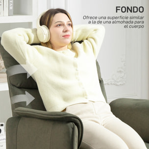 Sillón Relax Reclinable Eléctrico Sillón Reclinable Silencioso con Función Memoria Reposapiés Mando a Distancia Bolsillos Laterales Tela Apto para Mascotas para Dormitorio Salón Verde Oscuro