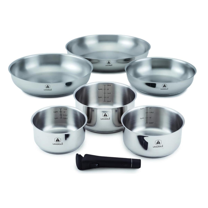 Set de 7 pièces inox amovible "réactif"
