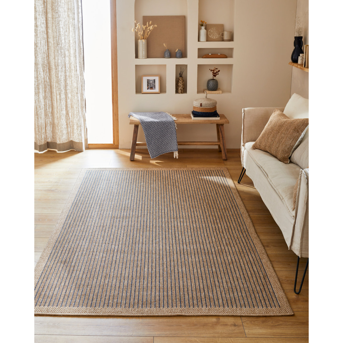 Tapis effet toille de jute