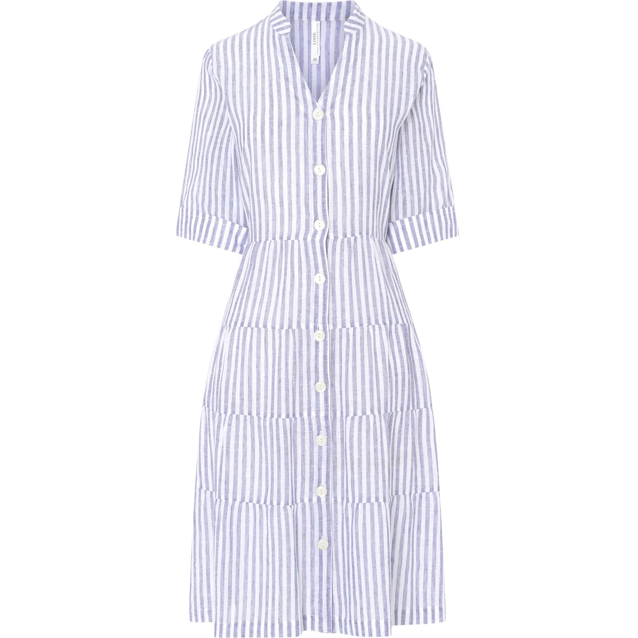 Vestido Rayas Abierto Botones