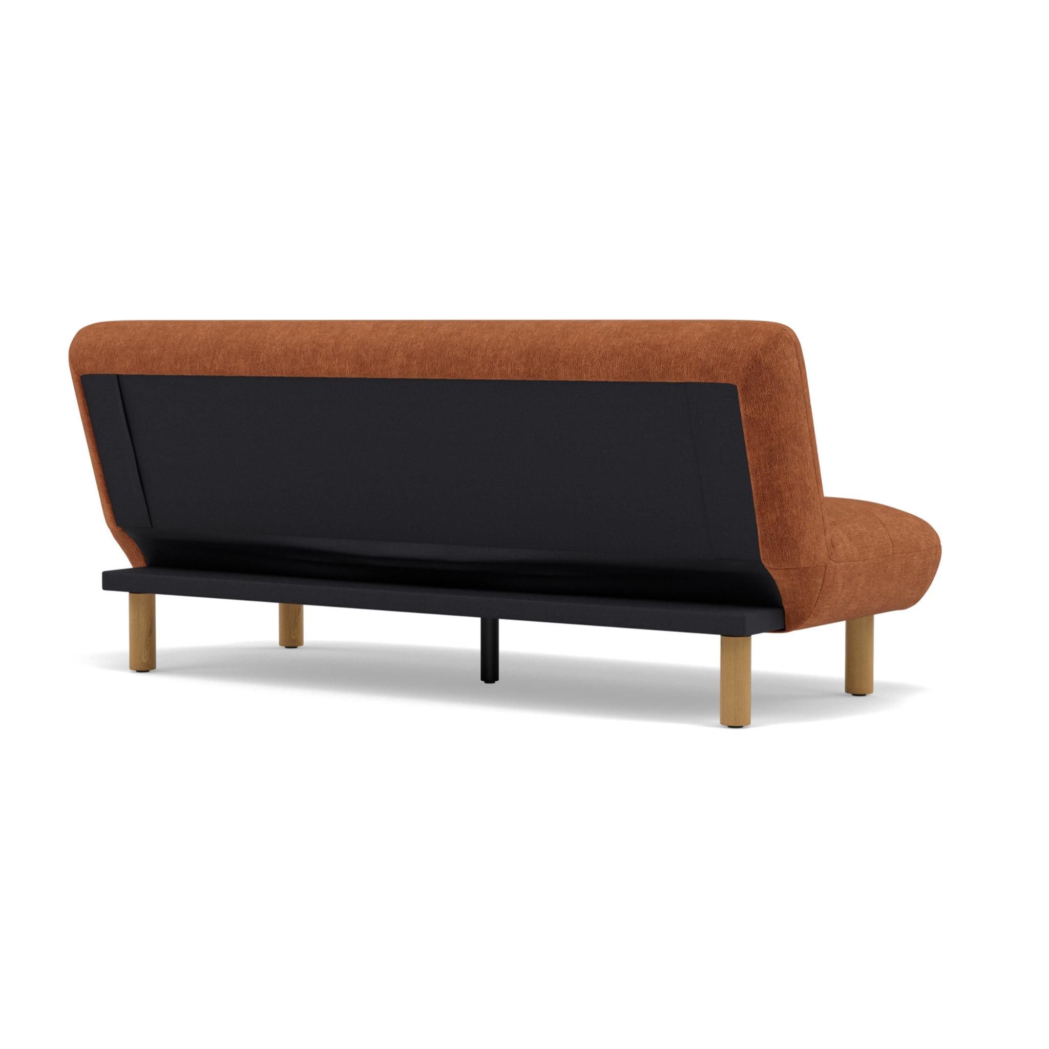 Soan - Banquette 2 places convertible clic-clac en velours texturé - Terracotta