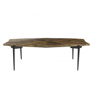 KIARA - Table basse bords concaves 135x75cm en bois recyclé