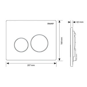 Bâti-support WC autoportant SIAMP Ingenio Premium quieto avec plaque de commande blanche