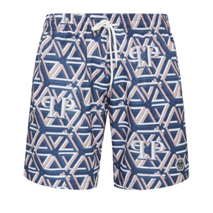 PHILIPP PLEIN Swim Trunks HEXAGON MONOGRAM