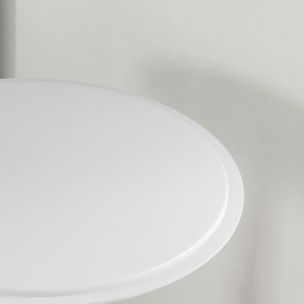 Table de bar table bistro chic style contemporain table ronde hauteur réglable 67-93 cm Ø 63 cm plateau pivotant 360° métal chromé PVC blanc