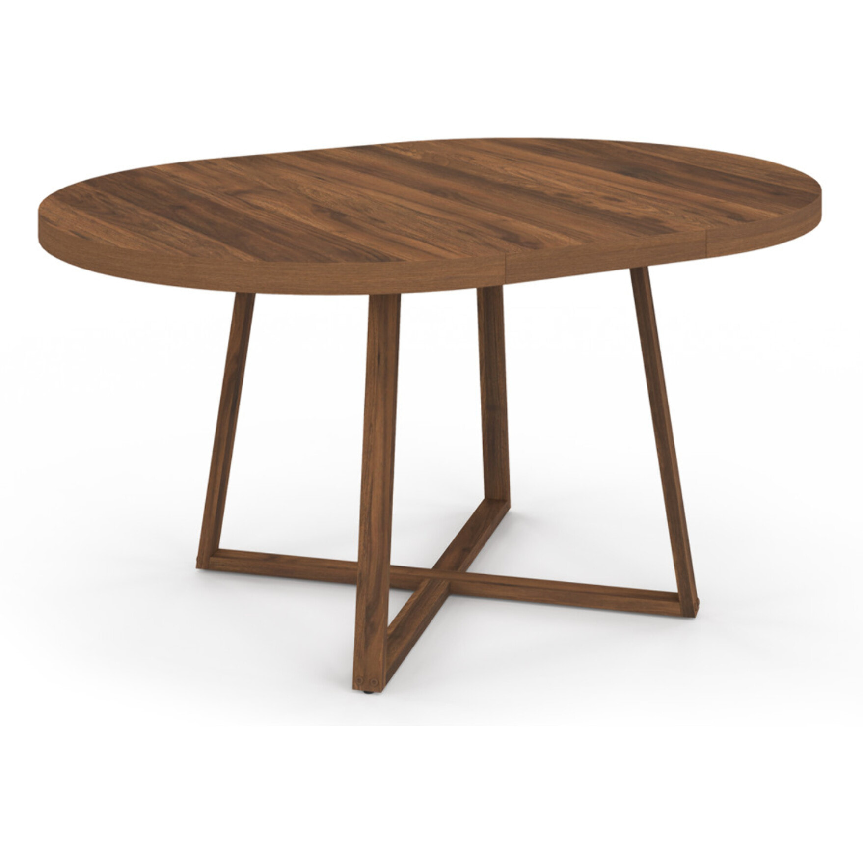 Table à manger ronde extensible Sana Ø110-150cm effet noyer