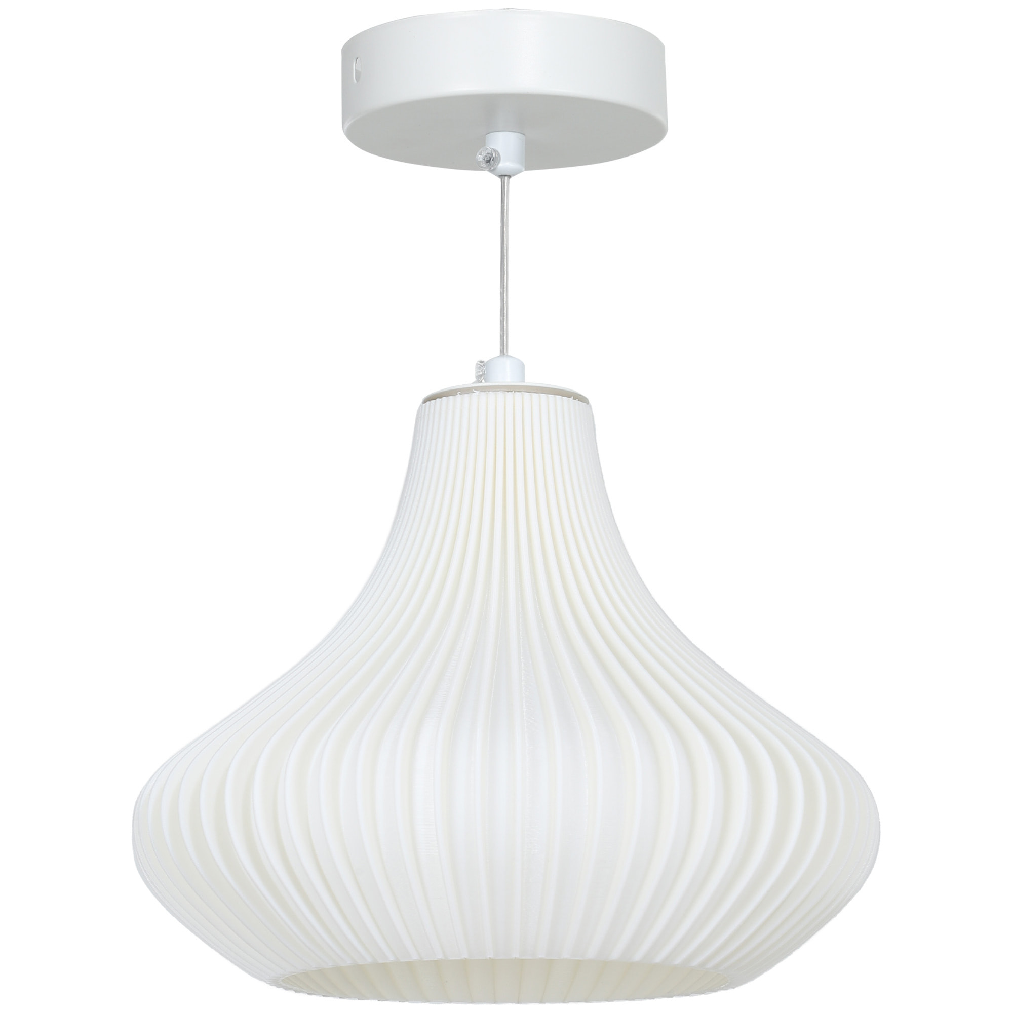 Lámpara Colgante Moderna Lámpara de Techo E27 con Pantalla de Impresión 3D Iluminación para Comedor Cocina Salón Bar Restaurante Blanco