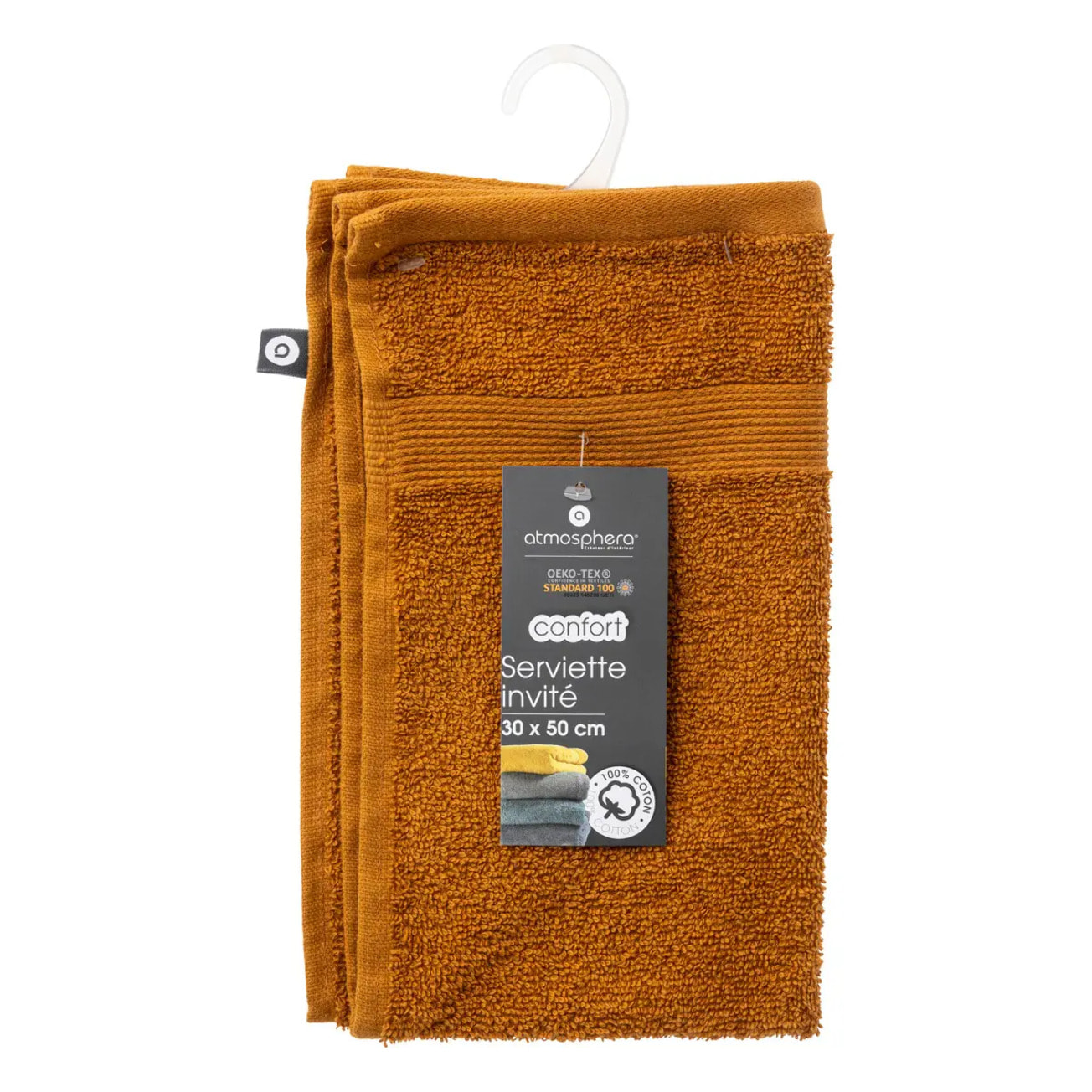 Serviette de toilette "Praia" 30x50cm marron canelle