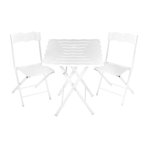 Set de mesa y sillas de jardín blanco
