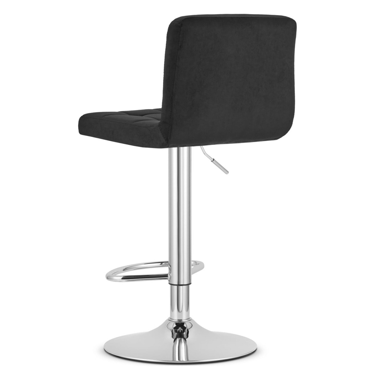 Sgabello da bar PROT in velluto nero e cromo