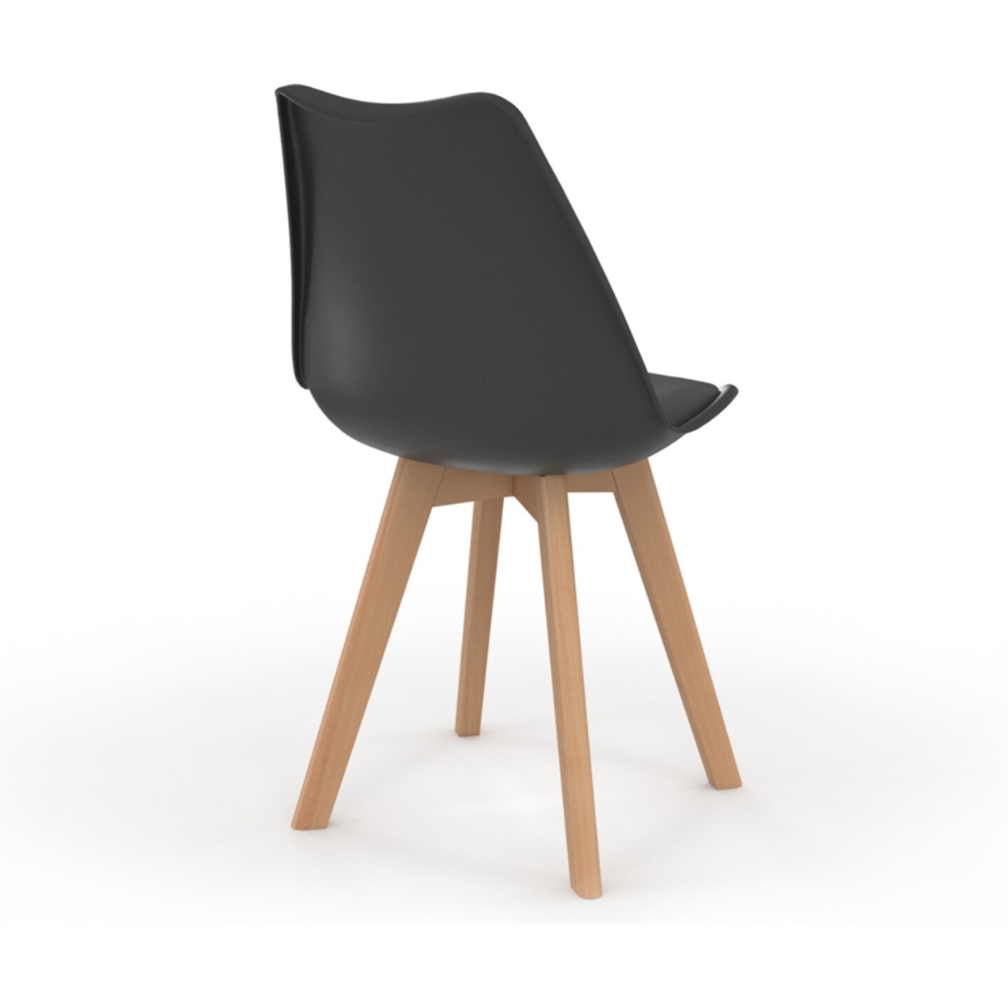 Chaises Nordia noire pieds bois - lot de 6