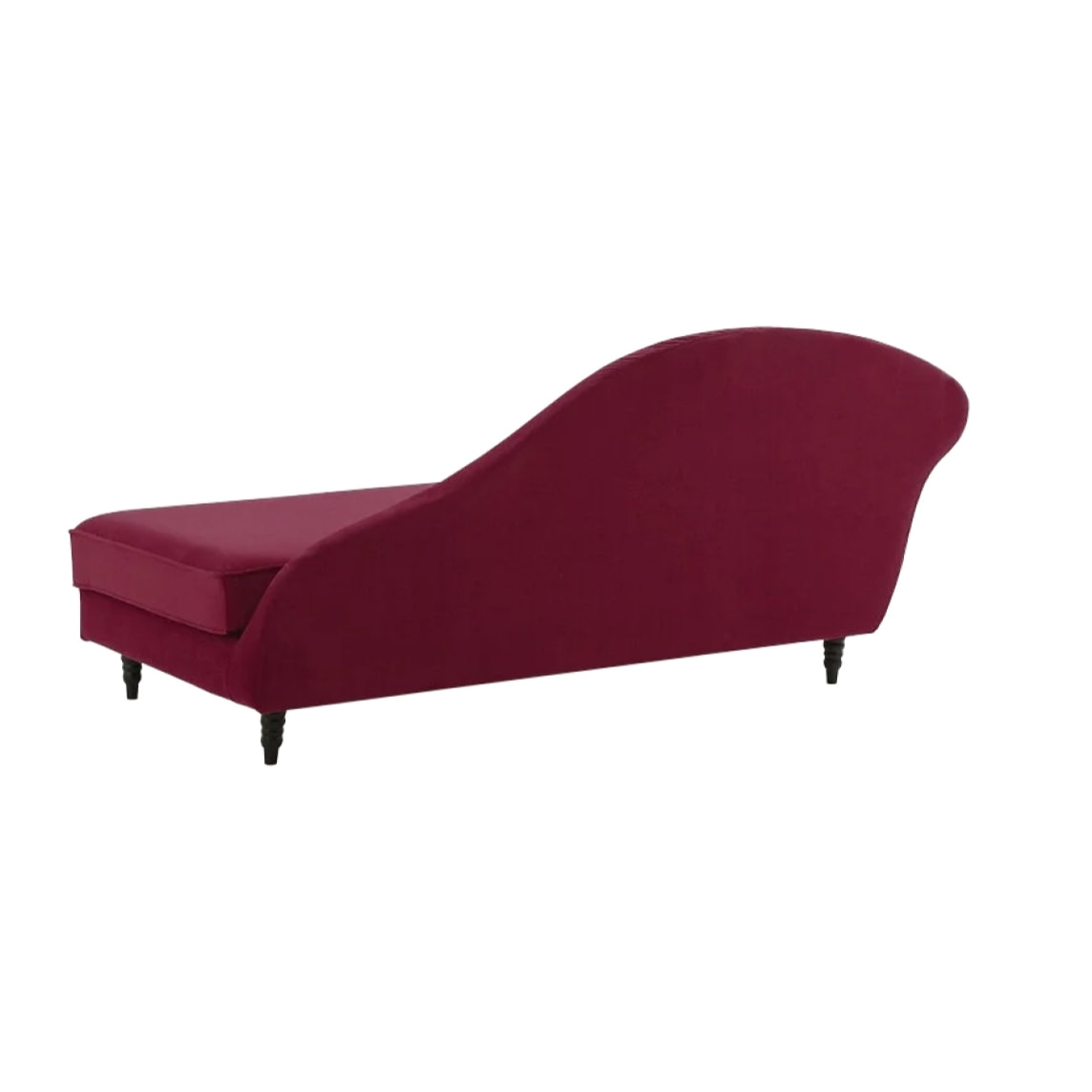 Méridienne droite ALBA 195 cm velours Aubergine - 100% déhoussable - Fab. France