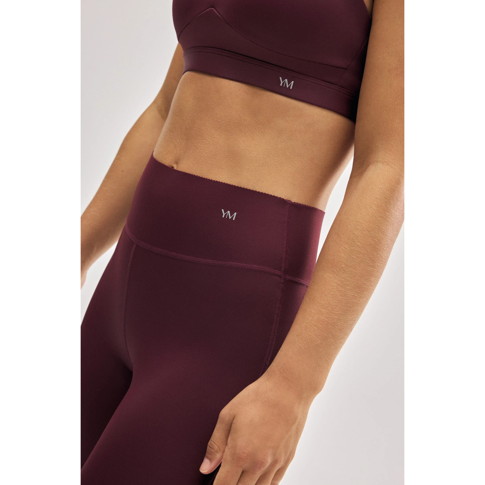 Leggings sportivi effetto pancia piatta bordeaux