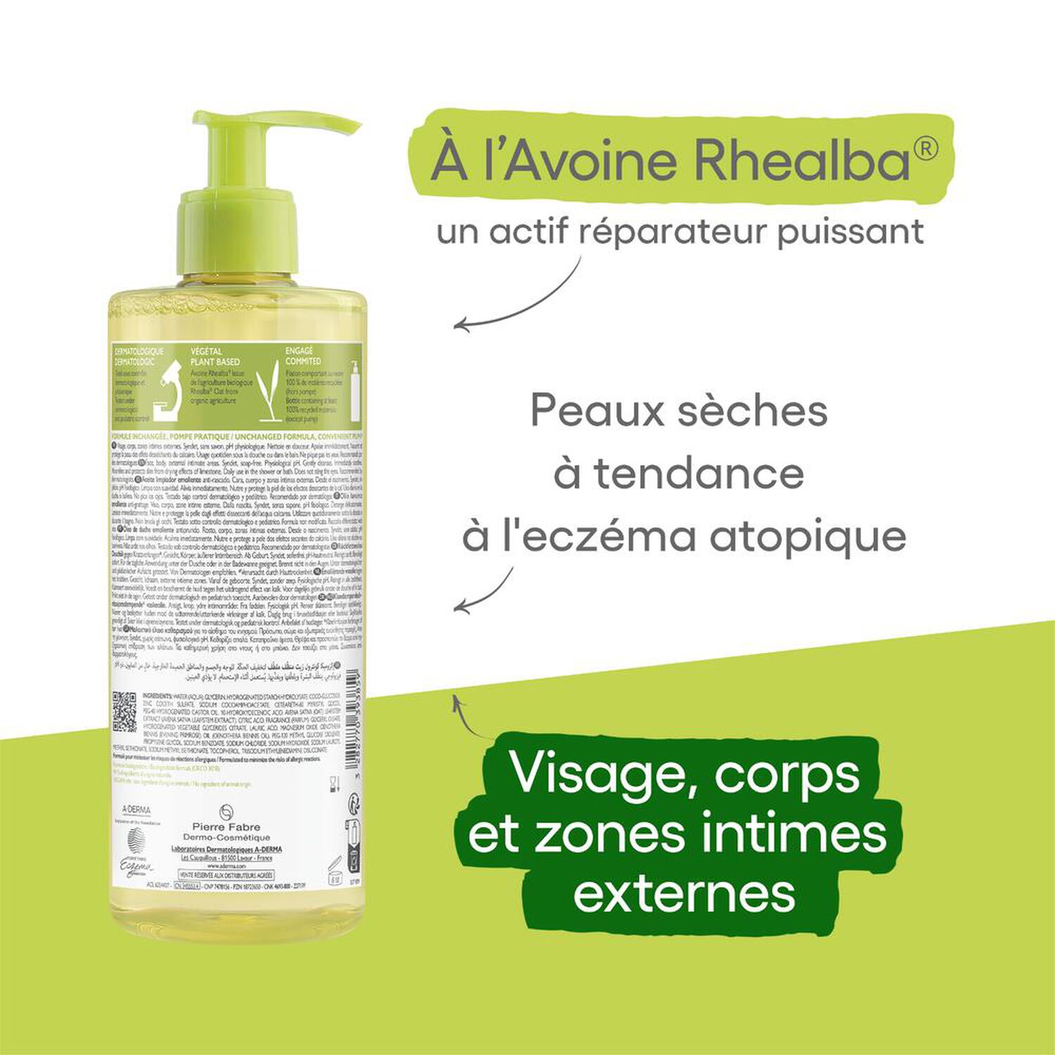 Exomega Control - Huile Lavante Emolliente Anti-Grattage 500 ml