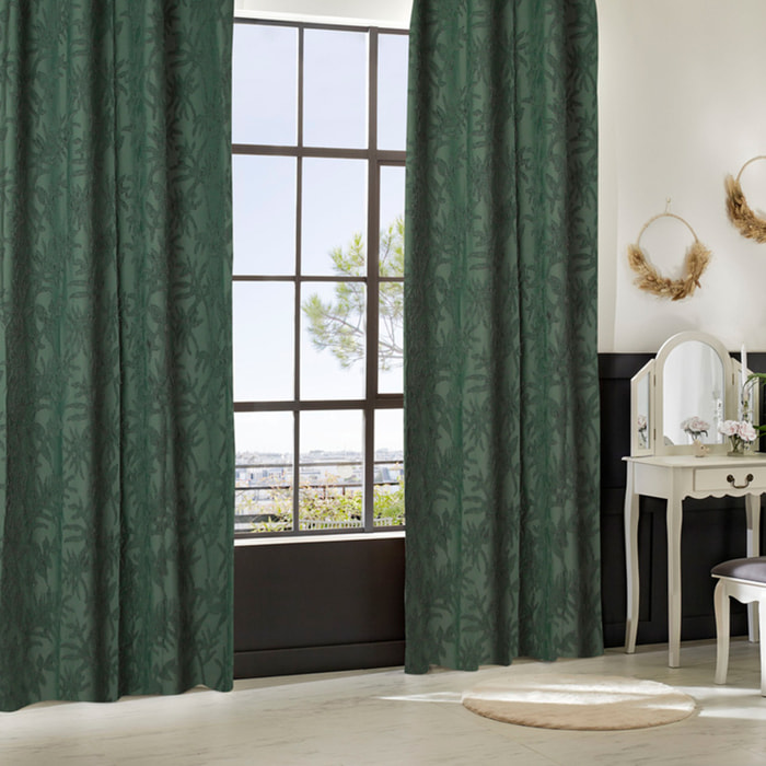 Rideau "Willow" jacquard vert céladon 135x260cm