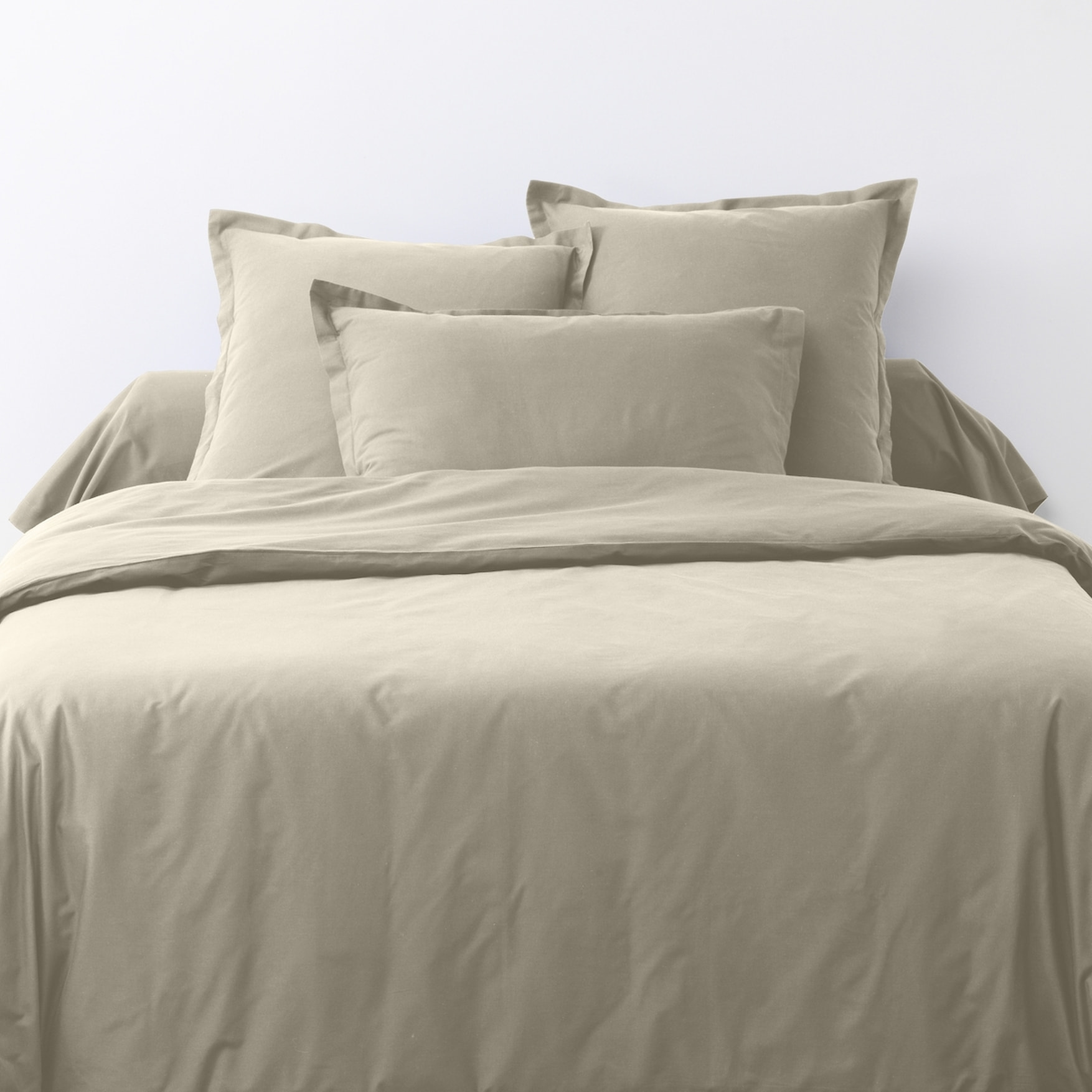 Parure Housse De Couette + 1 taie 100% Coton 57fils Latte