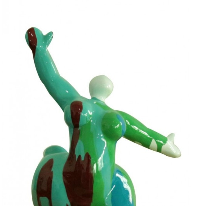 Statuette danseuse verte multicolore H33 cm - WOMAN GREEN
