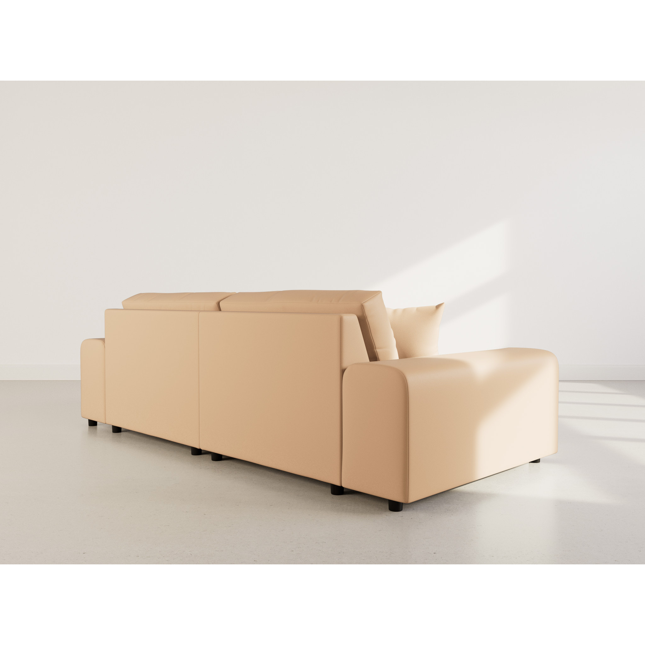 Garance - canapé d'angle réversible 4 places en simili - Taupe