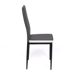 Chaises Jodie imitation cuir et pieds métal - Gris - blanc