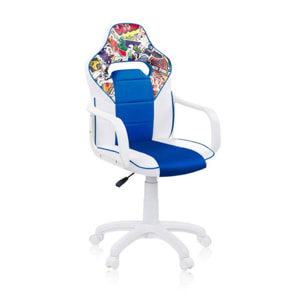 Silla gaming sticker azul DRW Sticker Blanco Azul DRW