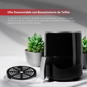 Air Fryer 1200W de 2,5L con pantalla digital y temperatura ajustable 80-200ºC SwissHome