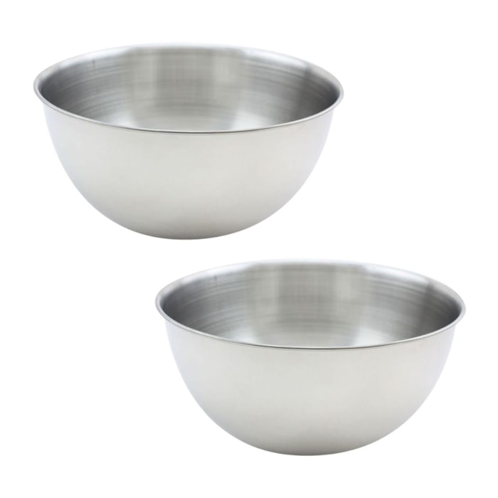 Ensemble de 2 Bols à mixer en inox de 20,5 cm de diamètre Fackelmann Basic